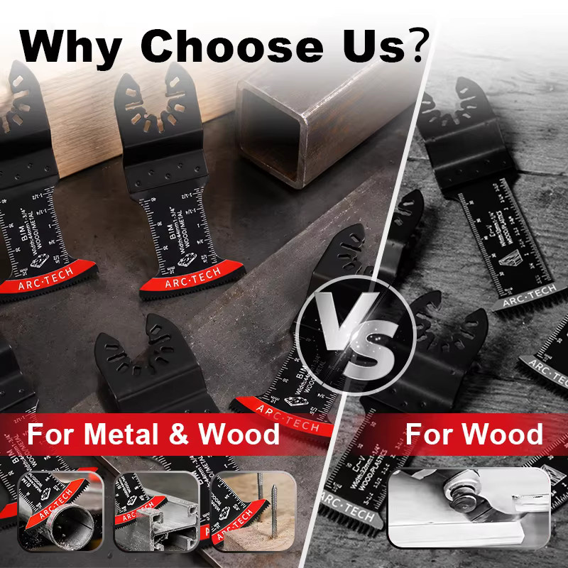 5/10 Stück Bi-Metall Oszillierende Sägeblätter Mehrzweck-Multitool-Klingen mit Schnellverschluss für Metall, Holz, Kunststoff, Gips und Trockenbau in Schwarz - Bild 3
