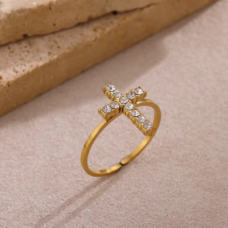 BAUTOBVC Ring, Edelstahl, Zirkonia, Gold, Damen - Bild 2