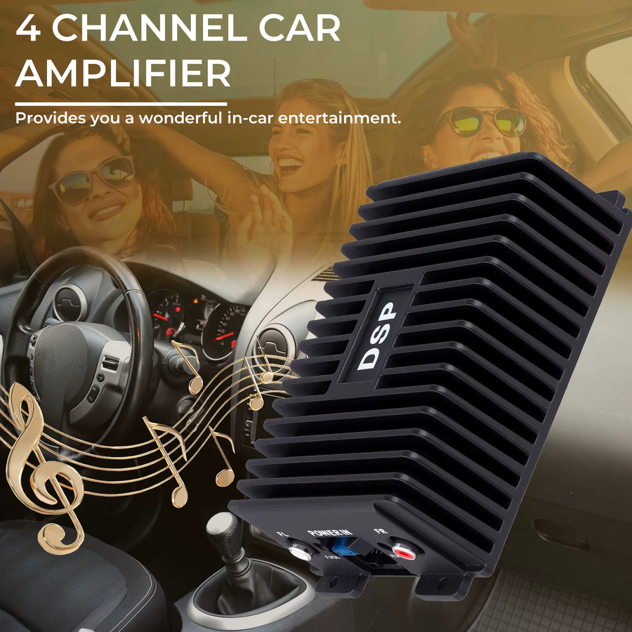 Podofo 4-Kanal DSP Auto-Audio-Verstärker Digitaler Klangprozessor in Schwarz zur Optimierung deiner Android-Headunit - Bild 2