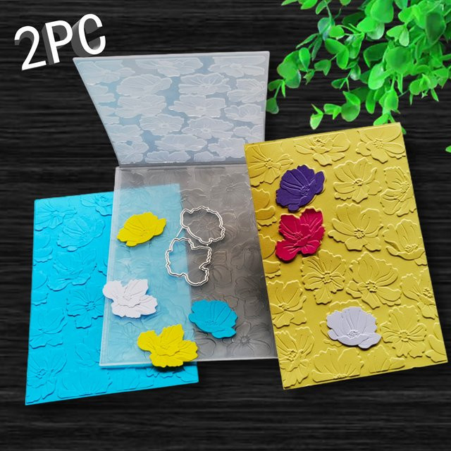 2-teiliges Set Silberne Lotusblume mit 3D-Reliefordner und Schneidform für DIY-Bastelarbeiten und Scrapbooking - Bild 1
