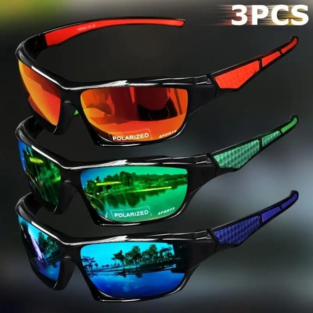 Wucifang Shoes Sportbrille, rectangular, Kunststoff, Vollrand, red, multicolour, Herren - Bild 1