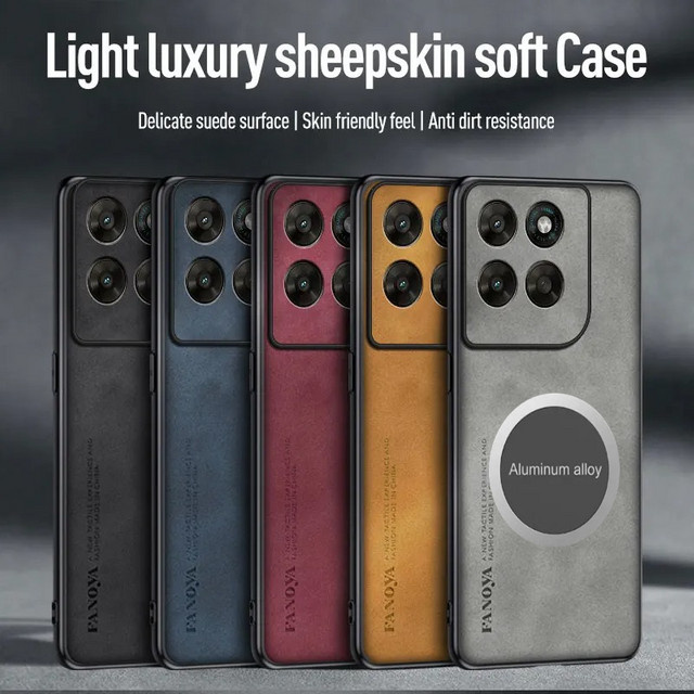 Busiens Magnetische Schaffellhülle für Motorola Moto G85 G86 G77 G67 G66 G57 G56 G55 G17 Edge 70 Ultra in Grau - Bild 1