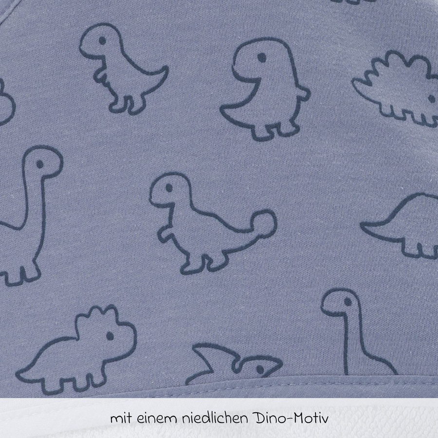 Fillikid Kapuzenbadetuch Dino Blau aus flauschigem Baumwoll-Terry für Babys, B/B: 75 x 75 cm - Bild 2