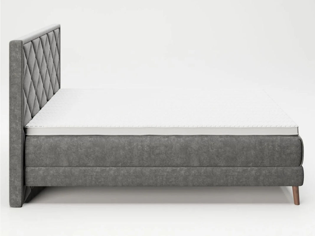 PLAYBOY Boxspringbett Audrey Hybrid in Anthrazit mit Velvet-Bezug und Diamond-Stitching, B/T/H: 140 x 200 x 130 cm - Bild 3