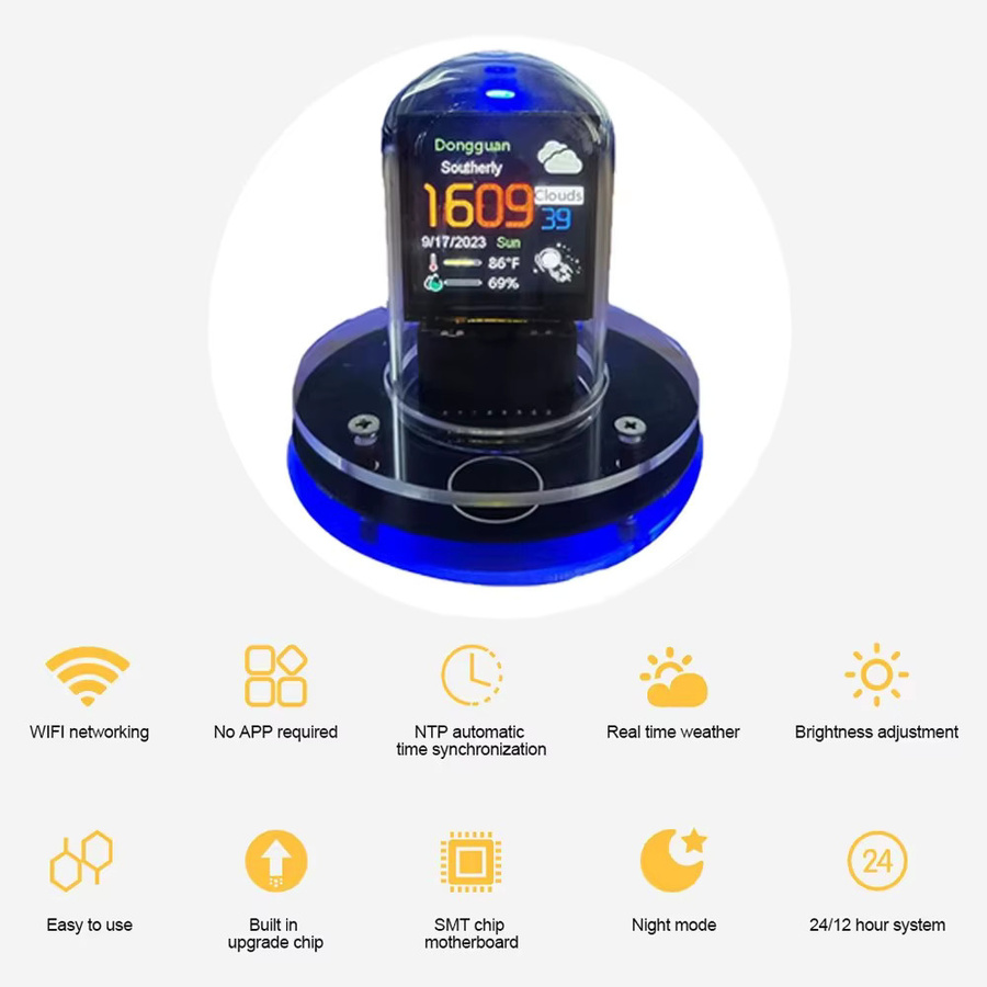 WOKLOK Nixie Röhrenuhr Smart Wifi Digitaluhr im Cyberpunk-Stil für den Schreibtisch - Bild 4