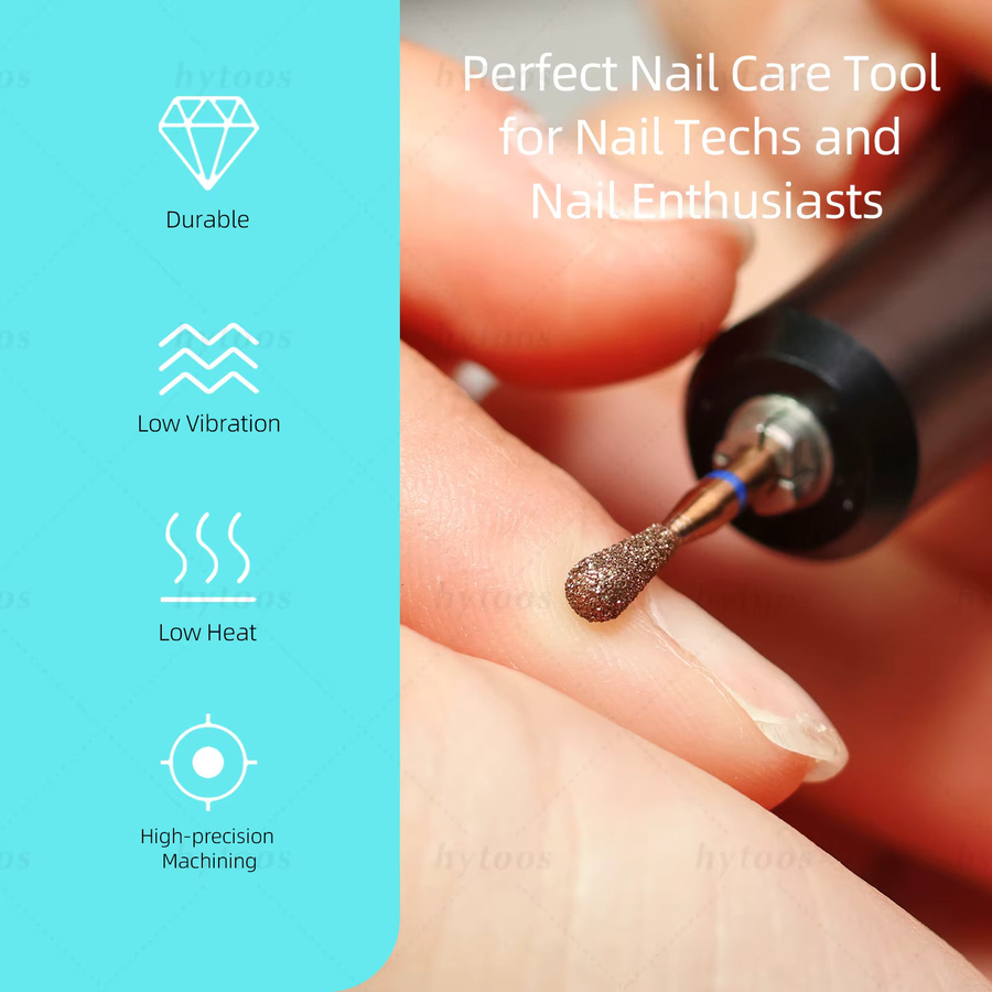 HYTOOS Nagelbohrer, Birnenförmig, Kupfer-Diamant, 3mm, 3/32'' - Bild 2