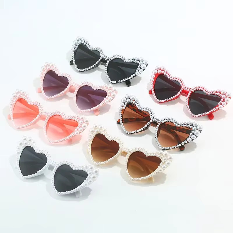ERIKOLE Herz Perle Sonnenbrille, Unisex, Vollrand, Kunststoff - Bild 2