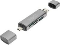 Digitus DA-70886 Externer Speicherkartenleser Hub mit USB-C und USB-A in Grau - Bild 1