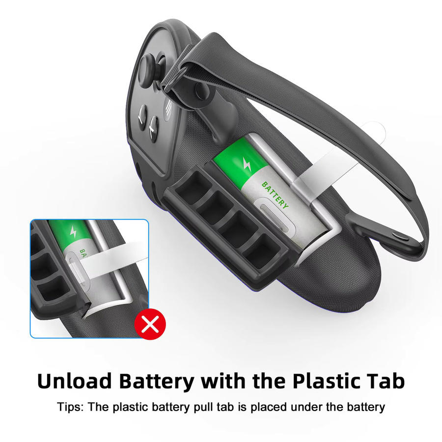 VRKOOBI Silikon-Schutzhülle für Meta Quest 3/3S Controller mit Batterie-Ersatz-Abdeckung und Knöchelriemen in Blau oder Schwarz - Bild 3