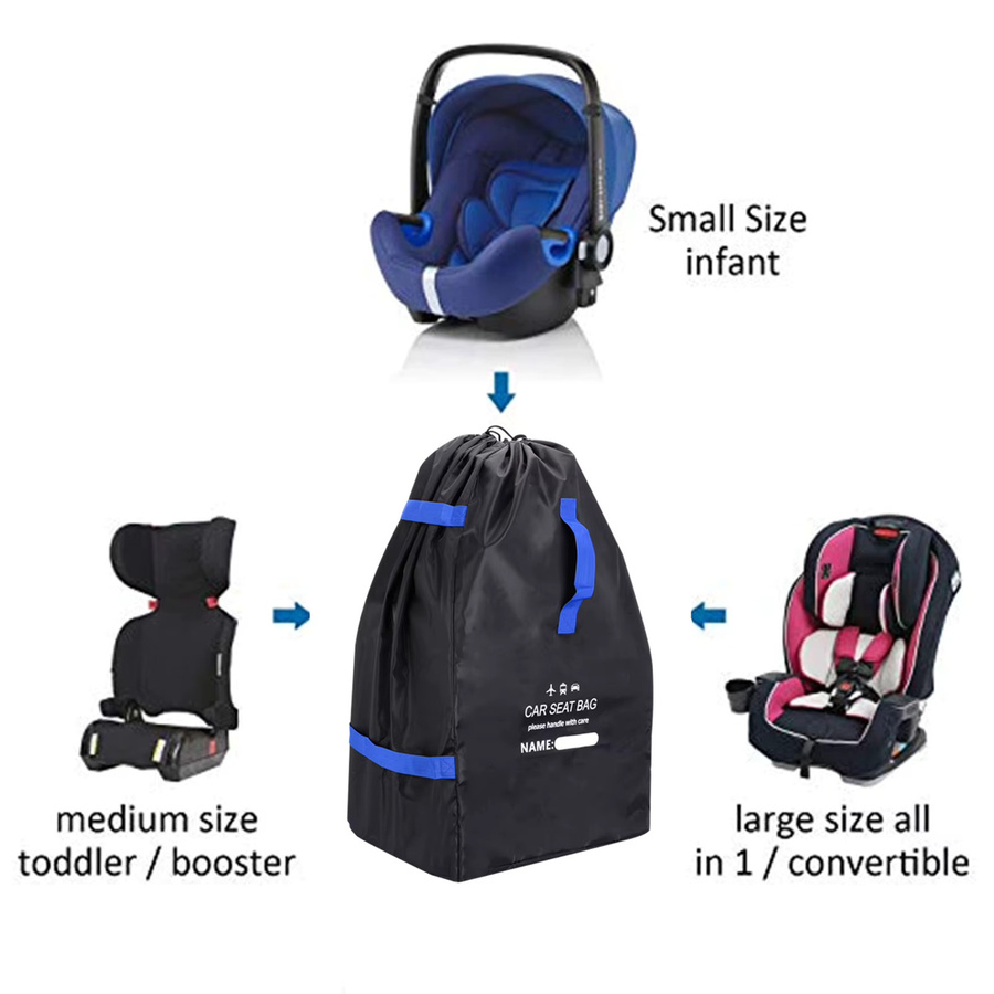 Universeller Babyautositz-Rucksack als Aufbewahrungstasche für Flugzeug-Handgepäck in Schwarz mit Trageriemen - Bild 4