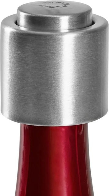 Ich-Zapfe Drop & Close Weinstopfen und Champagnerstopfen aus Metall in Silber, auslaufsicher - Bild 1