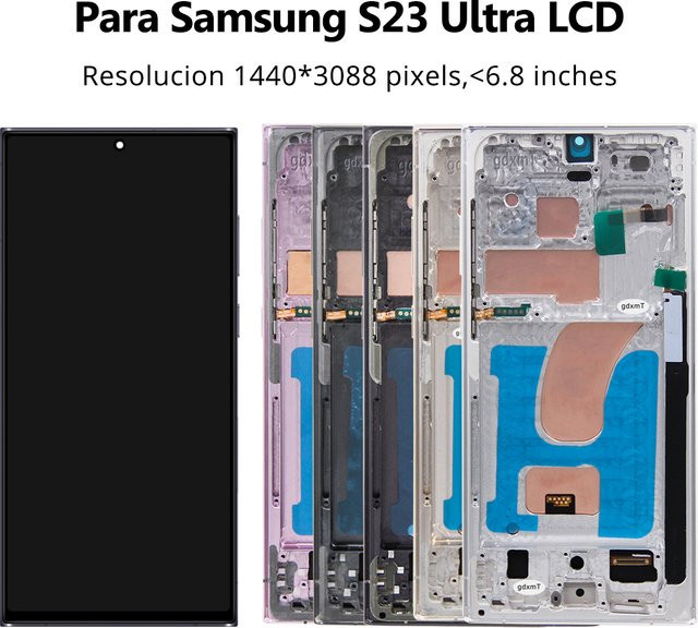 Samsung S23 Ultra S918B Bildschirmbaugruppe mit Rahmen in Schwarz als LCD-Display und digitaler Touchscreen Ersatz - Bild 1