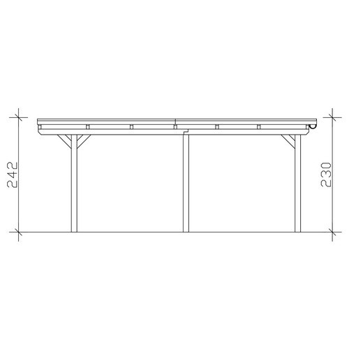SKANHOLZ Carport Emsland aus Fichte mit EPDM-Dach und Regenrinne, Farbe: Nussbaum/Braun, B: 402 cm, T: 604 cm - Bild 3