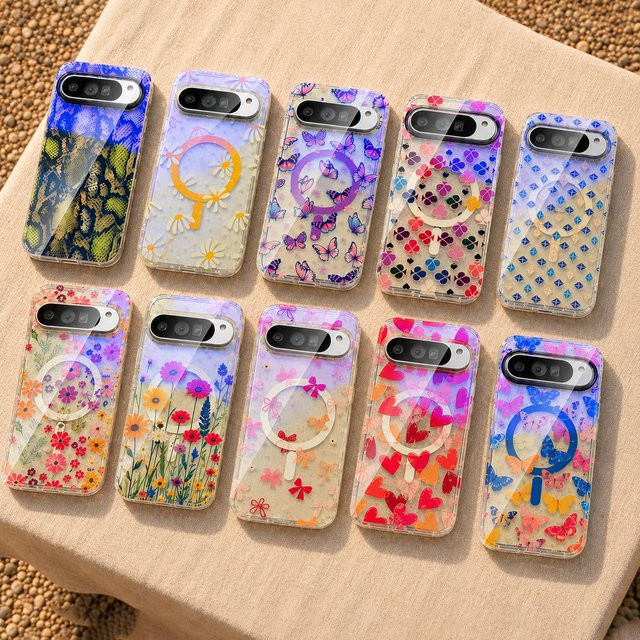 Magnetische Handyhülle mit farbigen Blumen der Blaulicht-Serie für Google Pixel 11 Pro XL, 11 Pro, 11, 10 Pro XL, 10 Pro, 10, 10a, 9 Pro XL, 9A, 9 Pro in Multicolour - Bild 1
