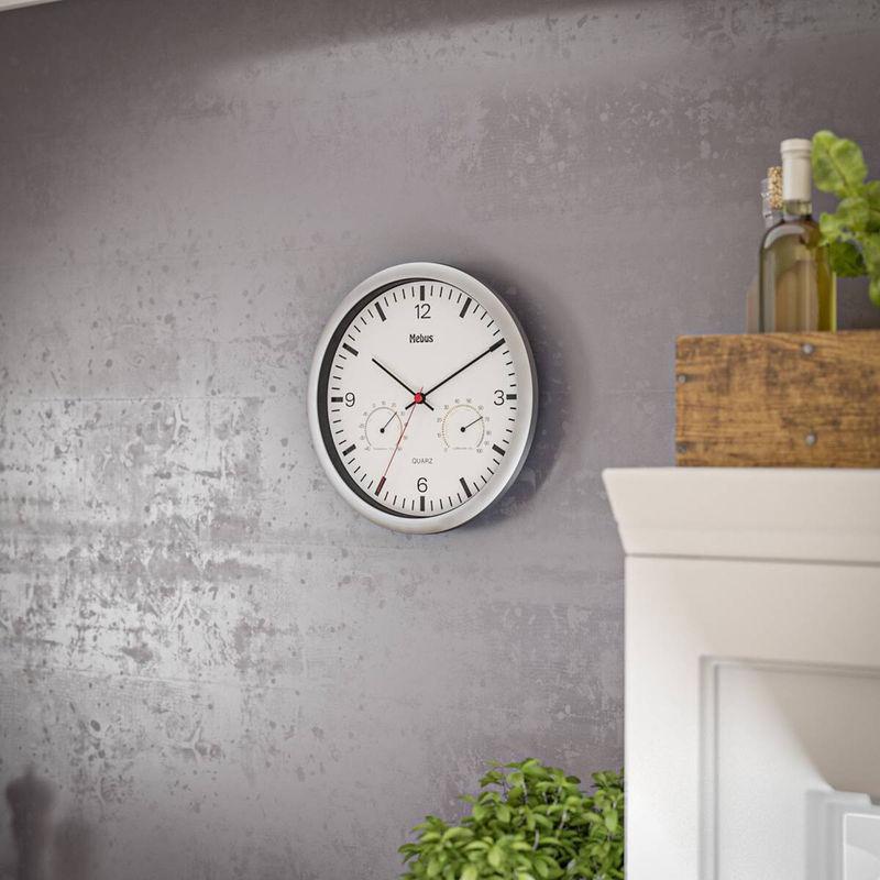 Mebus Wanduhr Analog in Weiß, Rund, Durchmesser: 25 cm - Bild 3