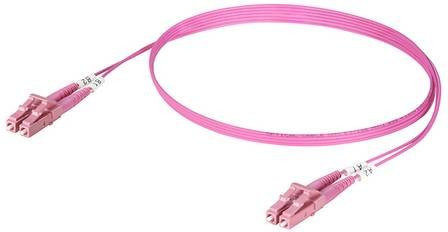 Weidmüller Glasfaser LWL Patchkabel Multimode OM4 pink, Länge: 0,5 m - Bild 1