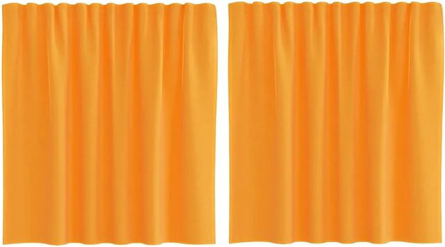vidaXL Voile Vorhänge mit Stangentaschen, 2er-Set, Orange, Breite: 140 cm, Höhe: 140 cm - Bild 1