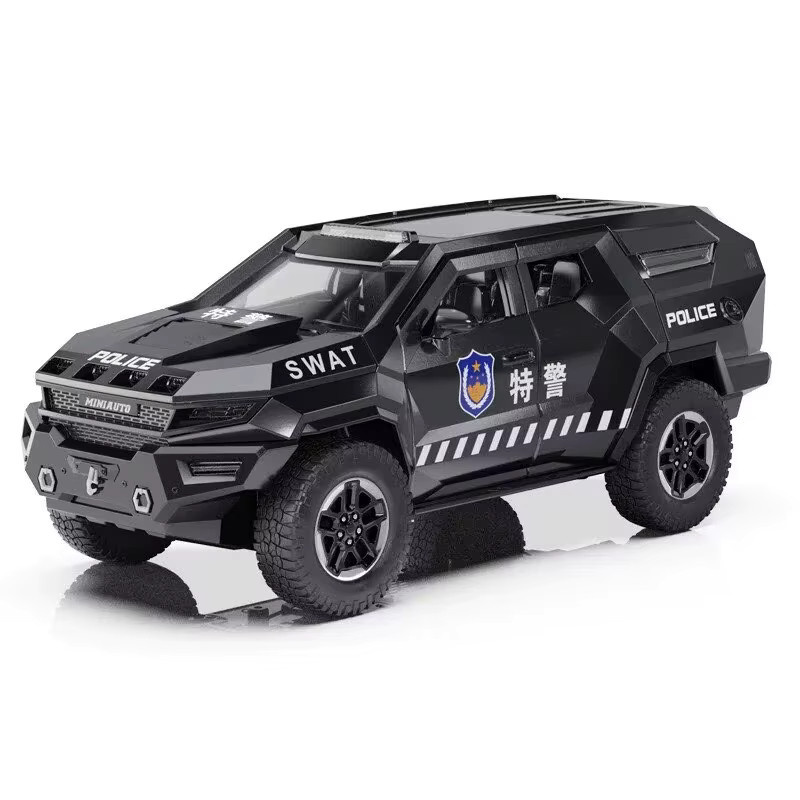 MAKEDA Vengeance Explosionsgeschütztes Fahrzeugmodell, 1:24, Polizei, Metall, mit Sound und Licht - Bild 5