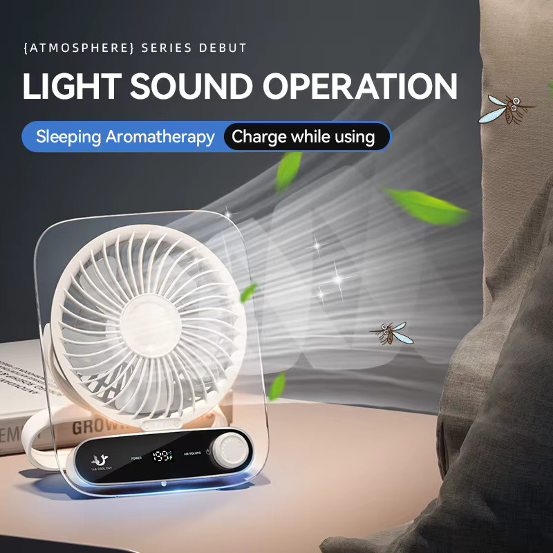 HAOYUNMA Mini Hochgeschwindigkeits-Lüfter, tragbarer multifunktionaler Ventilator für Schreibtisch, Hand oder Wandmontage, Schwarz - Bild 5