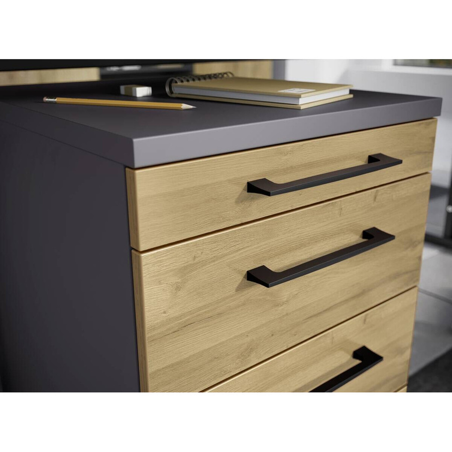 Germania Rollcontainer 4251-564 GW-Profi in Grandson Eiche und Graphit mit Utensilienfach, B/H/T: 42 x 61 x 49 cm - Bild 2