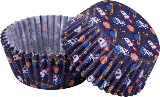 Zenker Muffinförmchen Astronaut in Multicolor und Blau, 50 Stück, Durchmesser: 5 cm - Bild 1