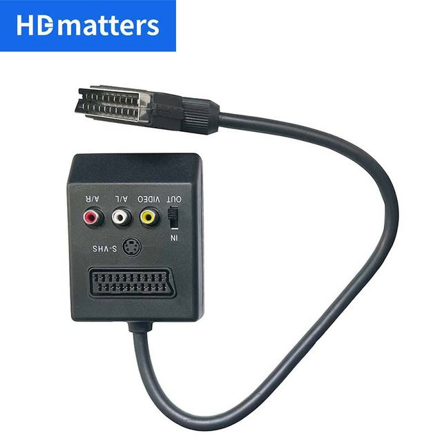 HDmatters AV-zu-Scart-Konverter-Adapterkabel mit S-Video und Composite in Schwarz - Bild 1