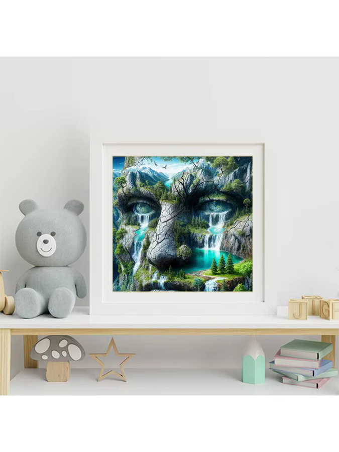 Evershine DIY Diamant-Gemälde Wasserfall und Berglandschaft als Mosaik-Wandkunst in Multicolour, B/H: 20 x 20 cm - Bild 3