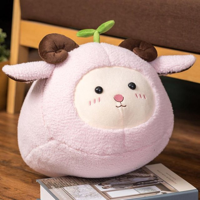 Kidsly Schaf Plüschtier, Weißes Schaf mit Gras, Rosa, ab 14 Jahren - Bild 1