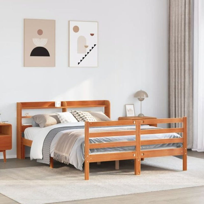 Massivholzbett vidaxl aus Kiefer in Braun B/T/H: 160 x 200 cm - Bild 1