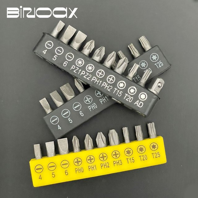 Binoax 10er Set Kreuzschraubendreher Bits mit 60 mm Verlängerungsstange in Schwarz für Elektrowerkzeuge und Holzbearbeitung - Bild 1