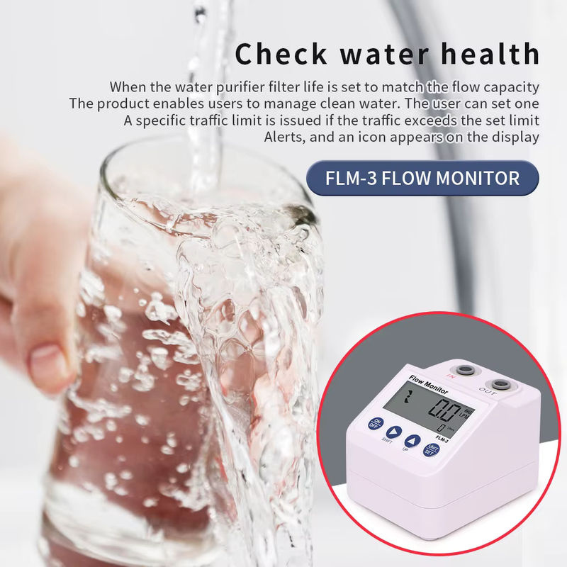 JUANJUAN Wasserdurchflussmesser mit Alarm- und Energiesparfunktion in Weiß, 1/4 Zoll Anschluss - Bild 2