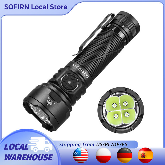 Sofirn SR15 LED Taschenlampe mit 4500 Lumen, SFT25R, USB-C wiederaufladbar, Schwarz - Bild 1