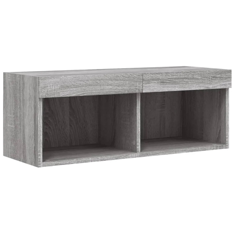 vidaXL TV-Schrank modern in Grau Sonoma mit integrierter LED-Beleuchtung, B/T/H: 80 x 30 x 30 cm - Bild 2