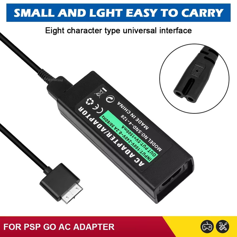 HeroAngel USB-Ladegerät und Datenkabel für PSP GO, 5V AC-Adapter mit EU-Stecker, Schwarz - Bild 5