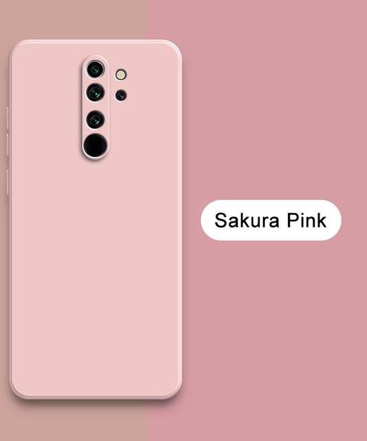 Quadratische Flüssigsilikon Schutzhülle für Xiaomi Redmi Note 8 Pro, Redmi Note 8T und Redmi Note 8 in Pink - Bild 1