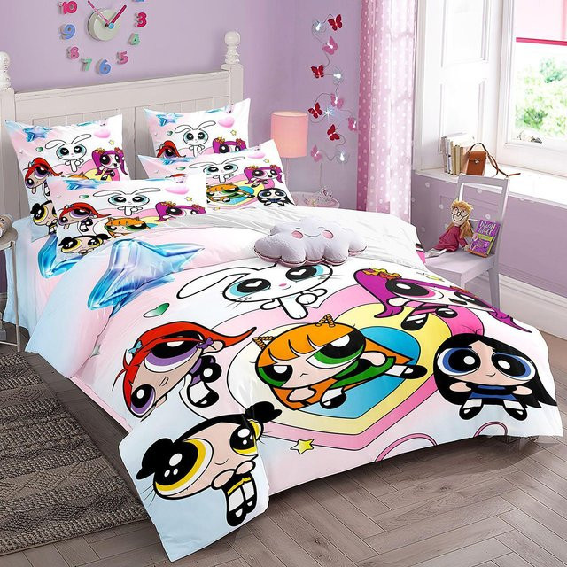 Flylo Bettwäsche-Set Powerpuff Girls mit Cartoon 3D-Druck, Mehrfarbig, B/H: 100 x 135 cm - Bild 1