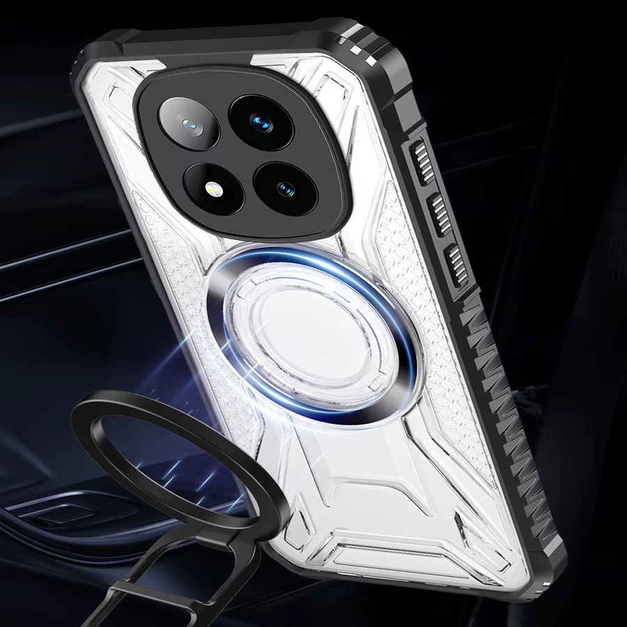 Magnetische Silikon-Handyhülle mit Ring und Kameraschutz für Xiaomi Mi Redmi Note 14 13 12 11 Pro in Lila - Bild 2