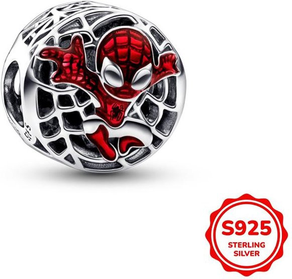 Lampayan Anhänger Marvel Spider-Man und Captain Americas Schild, Silber, Damen - Bild 1
