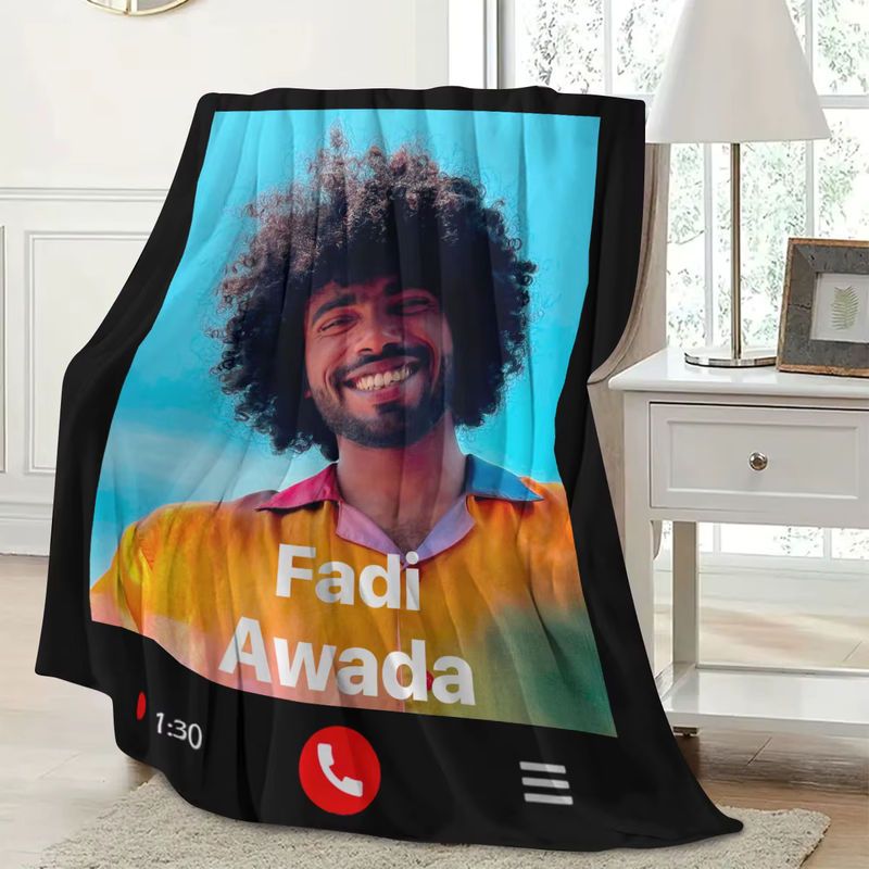 Personalisierte Decke mit individuellem Foto-Upload im Video-Anruf-Design für Sofa, Bett oder Outdoor-Reisen - Bild 2