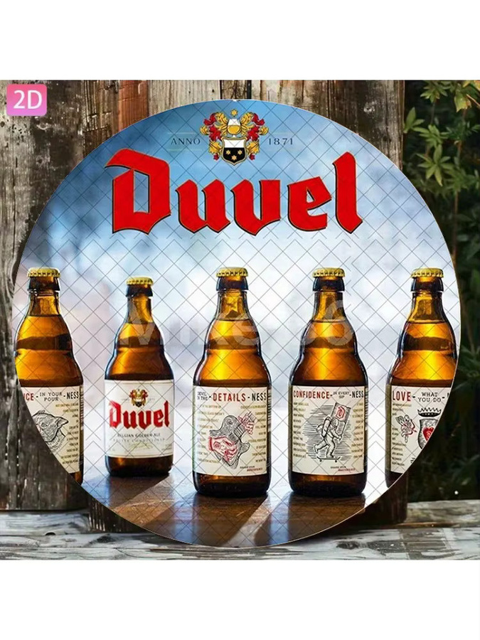 Potdemiel Vintage Duvel Metal Poster Aluminium-Wanddekoration Multicolor B: 20,32 cm, H: 30,48 cm - Bild 4