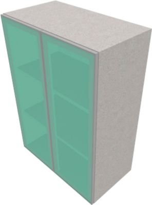 Glastürenschrank SOLUS PLAY von Schäfer Shop in Ceramic Grey, grifflos mit satinierten Glastüren, B/T/H: 80 x 44 x 112,2 cm - Bild 1