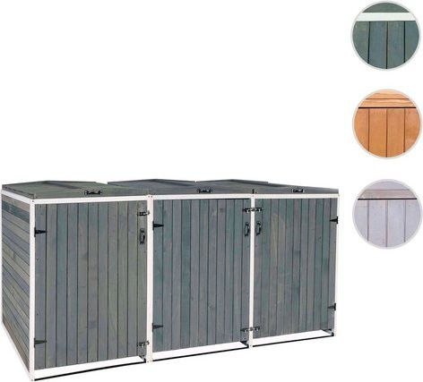 MVG Mülltonnenverkleidung MVG-H74 XL für 3 bis 6 Tonnen in Grau, B/H/T: 237,5 x 126 x 98 cm, erweiterbar - Bild 1