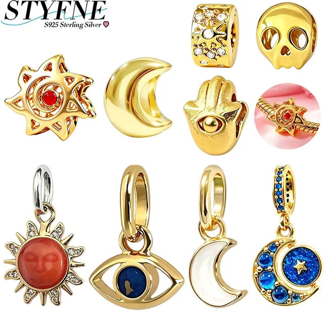 STYFNE Anhänger 925 Silber, vergoldet, Perle, Zirkonia, Damen - Bild 1