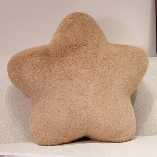 Yiran Health & Beauty Sternenkissen aus Plüsch in Beige, Flauschiges Dekokissen für Sofa und Stuhl - Bild 1