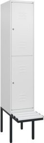 C+P Doppelstock-Spind Classic PLUS Sitzbank mit 1 Abteil und Zylinderschloss, Farbe: Anthrazit/Grau, B/T/H: 212,0 x 40,0 x 81,5 cm - Bild 1