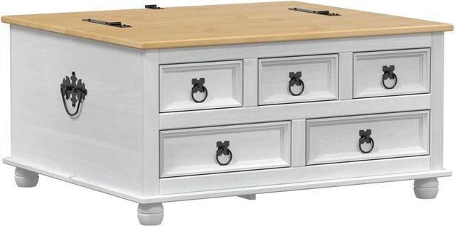 vidaXL Aufbewahrungsbox aus massivem Kiefernholz in Weiß, B/T/H: 90 x 78 x 45 cm - Bild 1