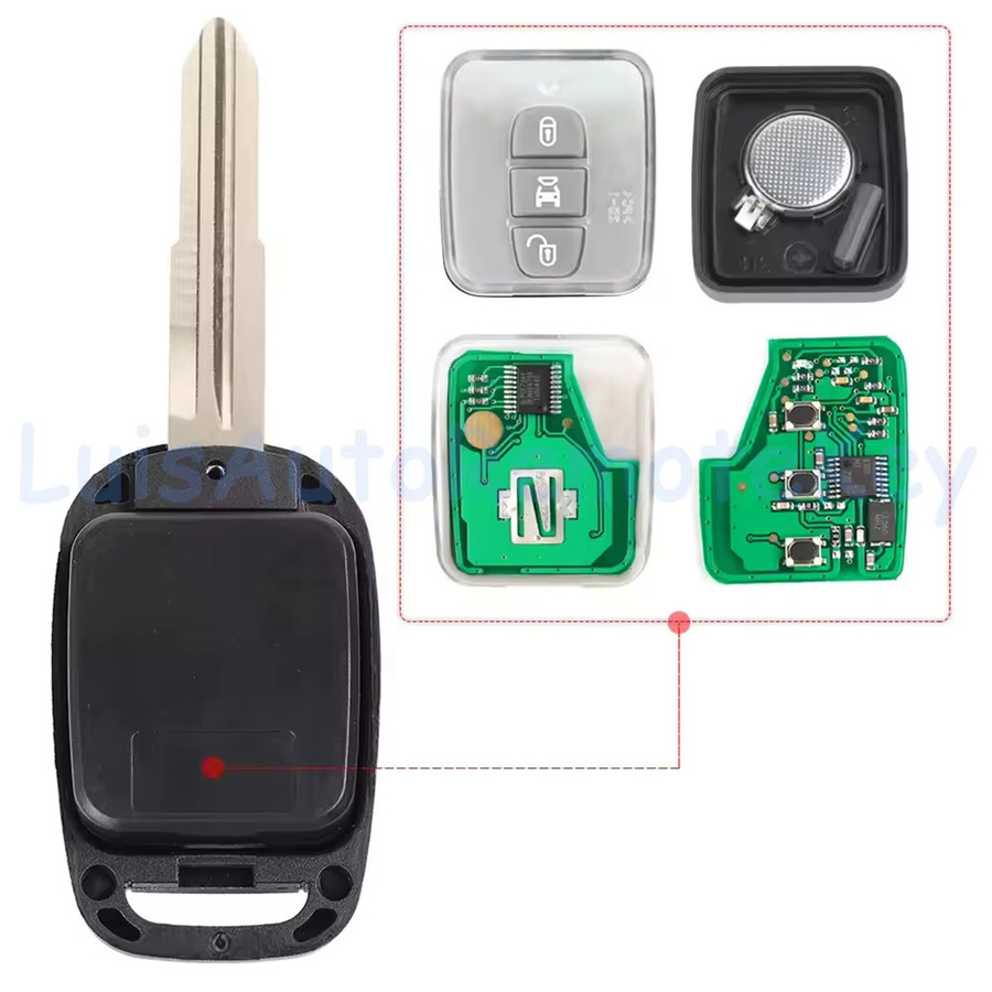 DIYKEY Auto Fernbedienung Schlüsselanhänger mit 2/3 Tasten und 433 MHz ID46 Chip in Schwarz für Chevrolet Holden Captiva und Opel Antara - Bild 2
