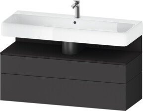 Duravit Waschtischunterschrank Qatego in Grau Matt mit integrierter Beleuchtung und internen Schubladen, Wandmontage, B/T/H: 119 x 47 x 59 cm - Bild 1