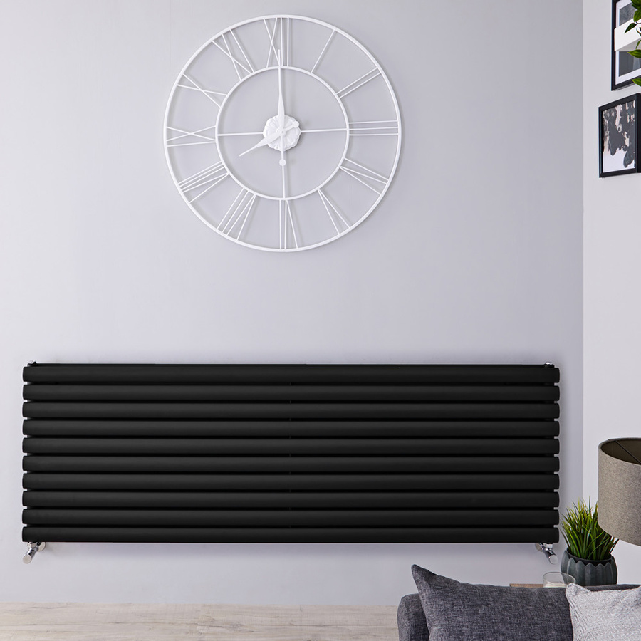 Hudson Reed Design Heizkörper Revive Horizontal Doppellagig Schwarz B: 160 cm, H: 59 cm - Bild 1