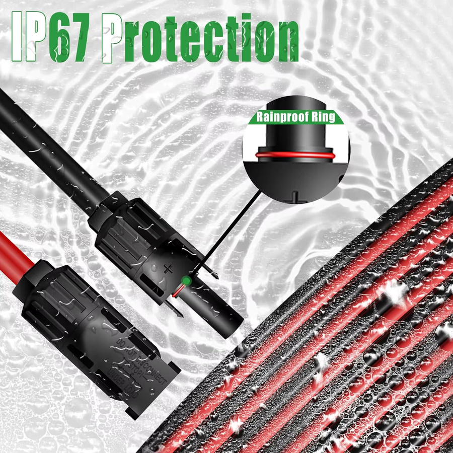 JMUYTOP 12AWG Solarkabel Solar-Verlängerungskabel mit MC4 Buchse auf Stecker für Wohnmobil-Solaranlagen kompatibel mit Ecoflow, Jackery und Anker - Bild 5